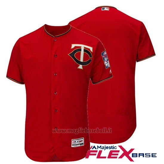 Maglia Baseball Uomo Minnesota Twins Majestic Flex Base Scarlet Autentico Collezione